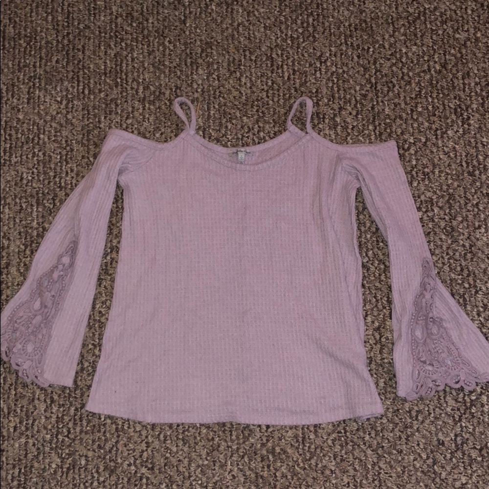 Purple cold Shoulder Shirt